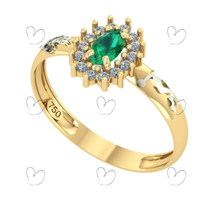 Anel de Formatura Oval Aro Inteiro Educação Física Ouro 18k