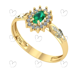 Anel de Formatura Oval Aro Inteiro Educação Física Ouro 18k