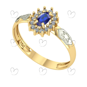 Anel de Formatura Oval Aro Inteiro Engenharia Agronômica Ouro 18k