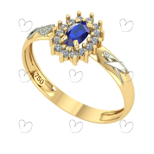 Anel Formatura Oval Aro Inteiro Engenharia Civil Ouro 18K