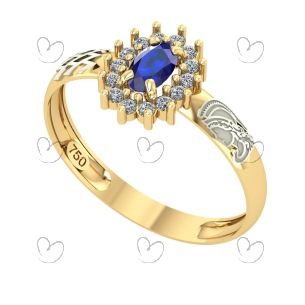 Anel de Formatura Oval Aro Inteiro Engenharia Elétrica Ouro 18k