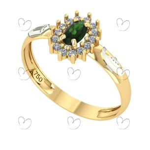 Anel de Formatura Oval Aro Inteiro Tecnico Enfermagem Ouro 18k