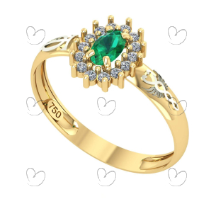 Anel de Formatura Oval Aro Inteiro Terapia Ocupacional Ouro 18k