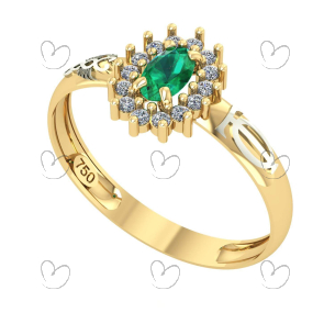 Anel de Formatura Oval Aro Inteiro Terapia Ocupacional Ouro 18k