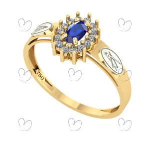 Anel Formatura Arquitetura Oval Aro Detalhe Vazado Ouro 18K