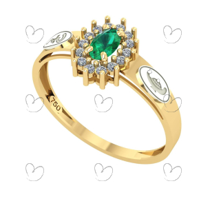 Anel Formatura Enfermagem Oval Aro Detalhe Vazado Ouro 18K