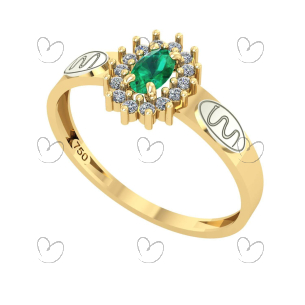 Anel Formatura Medicina Oval Aro Reto Ouro 18K