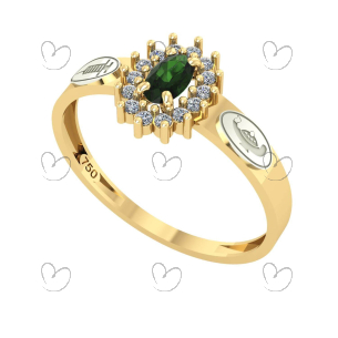 Anel Formatura Tecnico Enfermagem Oval Aro Reto Ouro 18K