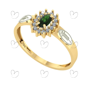 Anel Formatura Tecnico Enfermagem Oval Aro Reto Ouro 18K