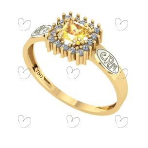 Anel Formatura Farmacia Quadrado Aro Reto Ouro 18K