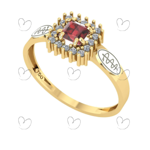 Anel Formatura Odontologia Quadrado Aro Reto Ouro 18K