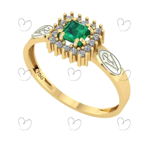 Anel Formatura Medicina Veterinária Quadrado Aro Reto Ouro 18K