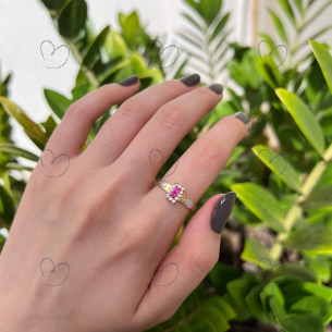 Anel Formatura Direito Baguete Aro Reto Ouro 18K