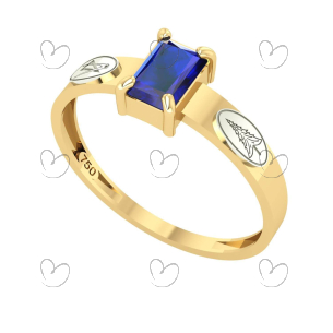 Anel Formatura Arquitetura Retangular Aro Reto Ouro 18K