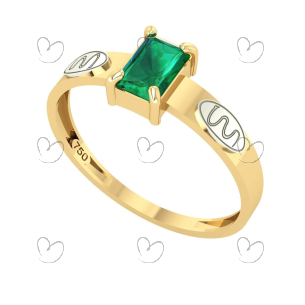 Anel Formatura Medicina Retangular Aro Reto Ouro 18K