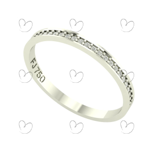 Anel Aparador em Fileira 1mm Diamante Moissanita Ouro 18K