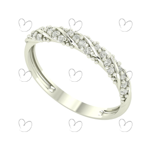 Anel Aparador Trançado com Diamantes Moissanita Ouro 18K