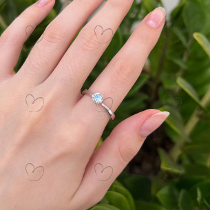 Anel Solitário 5mm Diamante Moissanita Ouro 18K