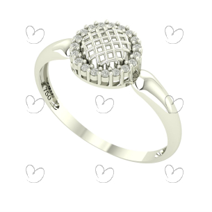 Anel Redondo Vazado Com Diamantes Moissanitas Ouro 18k