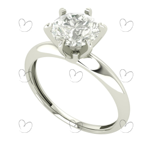 Anel Solitário 8mm Moissanite Ouro 18K