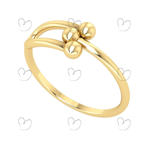 Anel Três Bolas 3mm Ouro 18k