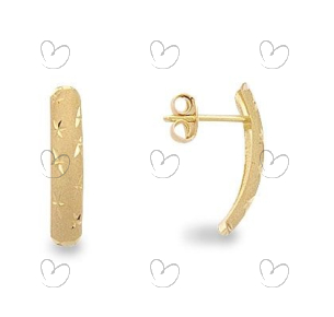 Brinco Fosco e Diamantado Ouro 18k