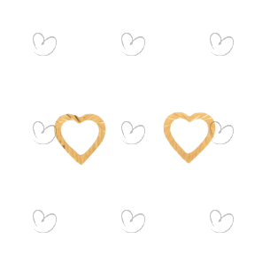 Brinco Coração Vazado Diamantado Ouro 18k