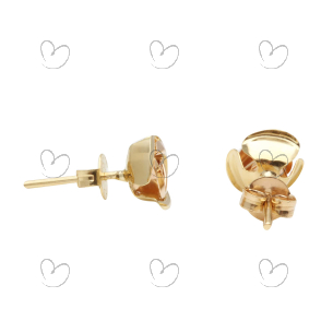 Brinco Rosa Bicolor Ouro 18k
