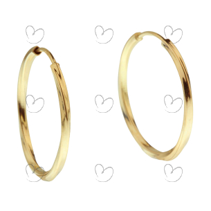 Brinco Argola Redonda Torcida 1.5cm Ouro 18k