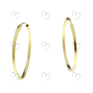 Brinco Argola Redonda Torcida 2cm Ouro 18k
