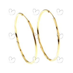 Brinco Argola Redonda Torcida 3,3cm Ouro 18k