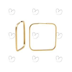 Brinco Argola Quadrada 1.7cm x 1.7cm Ouro 18k