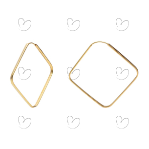 Brinco Argola Quadrada 2cm x 2cm Ouro 18k