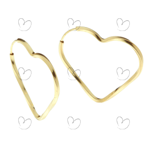Brinco Argola Coração Torcido 1.7cm Ouro 18k