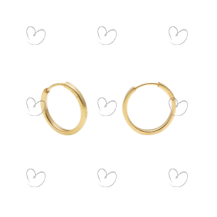 Brinco Argola Redonda 1cm x 1cm Ouro 18k