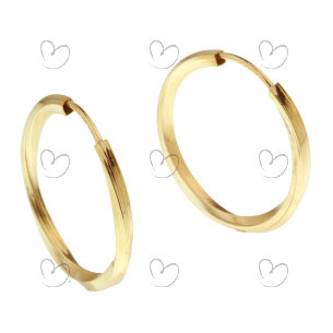 Brinco Argola Redondo Torcido 1,7cm Ouro 18k