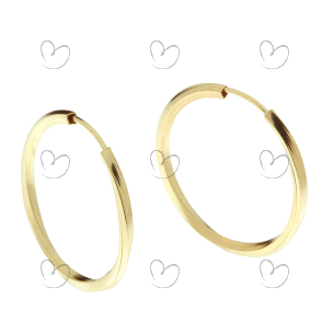 Brinco Argola Redonda Torcido 2.1cm Ouro 18k