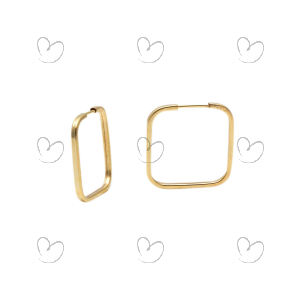 Brinco Argola Quadrado 1,5cm Ouro 18k