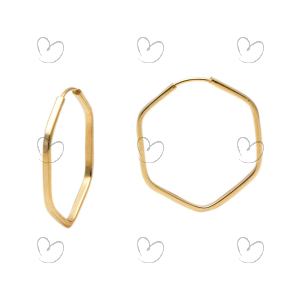 Brinco Argola Sextavo 1.8cm x 1.8cm Ouro 18k