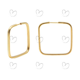 Brinco Argola Quadrada 1.8cm x 1.8cm Ouro 18k