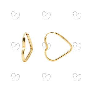Brinco Argola Coração Fininho 1.6cm Ouro 18k
