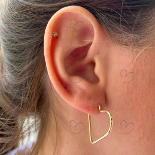 Brinco Argola Coração 2.5cm Ouro 18k