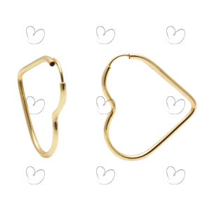 Brinco Argola Coração 2.5cm Ouro 18k