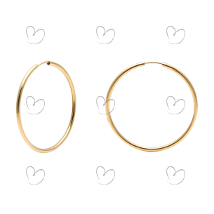 Brinco Argola Redonda 3,5cm x 3,5cm Ouro 18k