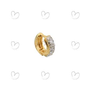 Brinco Masculino Argola Pavê 1 Unidade Ouro 18k