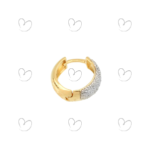 Brinco Masculino Argola Média Pavê 1 Unidade Ouro 18k