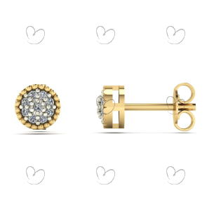 Brinco Chuveiro Redondo com Zircônia Ouro 18k