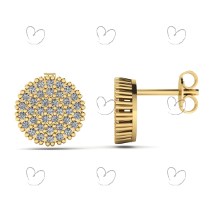 Brinco Redondo com Pedras de Zircônia Ouro 18k