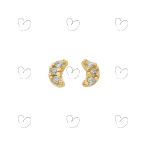 Brinco Baby Lua Branca Ouro 18k