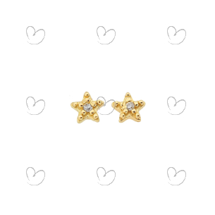 Brinco Baby Estrela Branco Ouro 18k